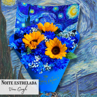Buquê Noite Estrelada - Van Gogh - Azul